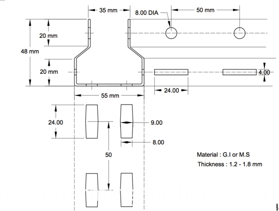 προφίλ σχεδίασης του πυλώνα της αγοράς drawing profile of market shelf pillar